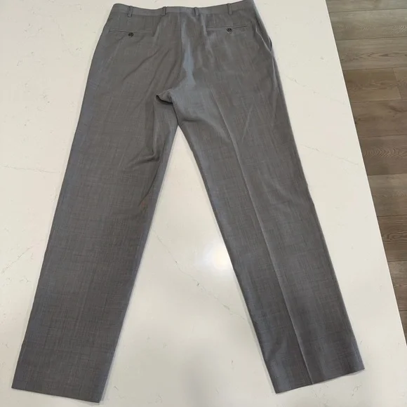 Canali Men’s Tessuto 100% Wool Light Gray Trousers 37x32 - Picture 2 of 8